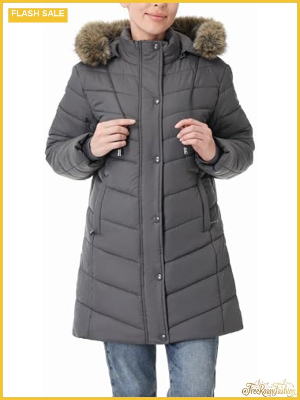 Women's Long Winter Puffer Coat Thicken Fleece Lined Down Jacket Hooded